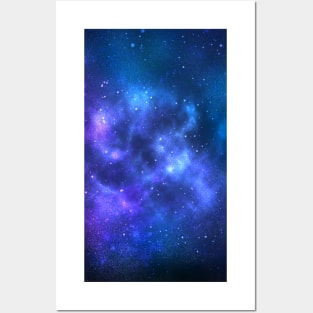 Galaxy Black Blue Nebula Space Posters and Art